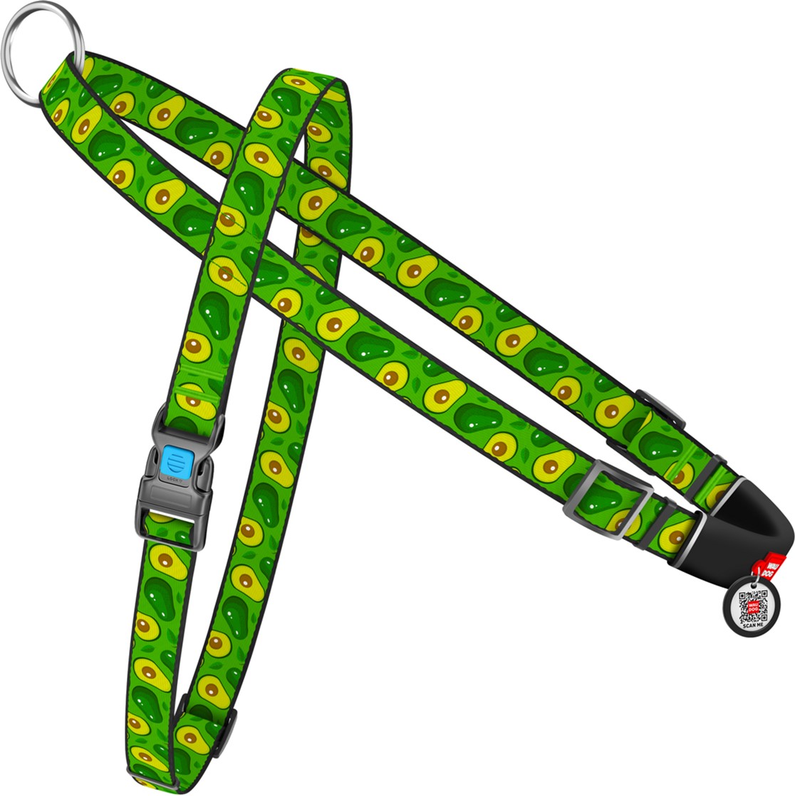 

Шлея для собак быстросъемная Collar WAUDOG Nylon c QR паспортом, рисунок "Авокадо", пластиковый фастекс, L, Ш 25 мм, А 60-80 см, В 70-100 см (5424)