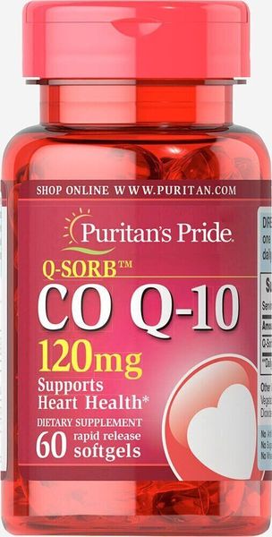 

Коэнзим Q-10 Q-SORB Co Q-10 Puritan's Pride 120 мг 60 капсул (PP396)