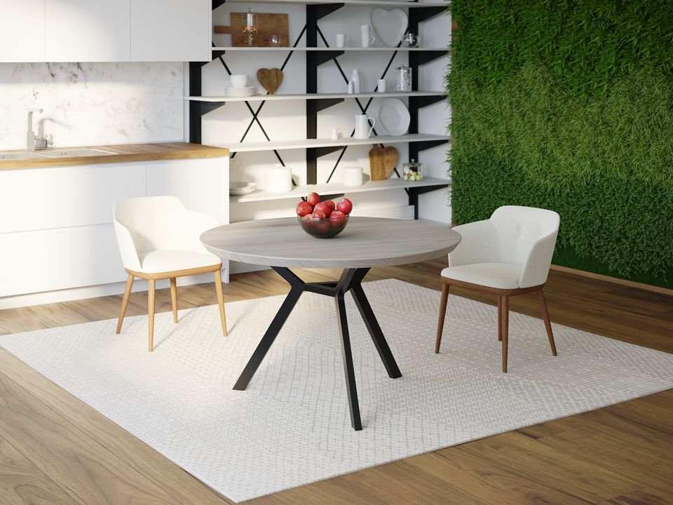 

Обеденный стол Skandi Wood SW110 Огаста 110 х 110 х 75 см МДФ+Шпон Дуб Серый