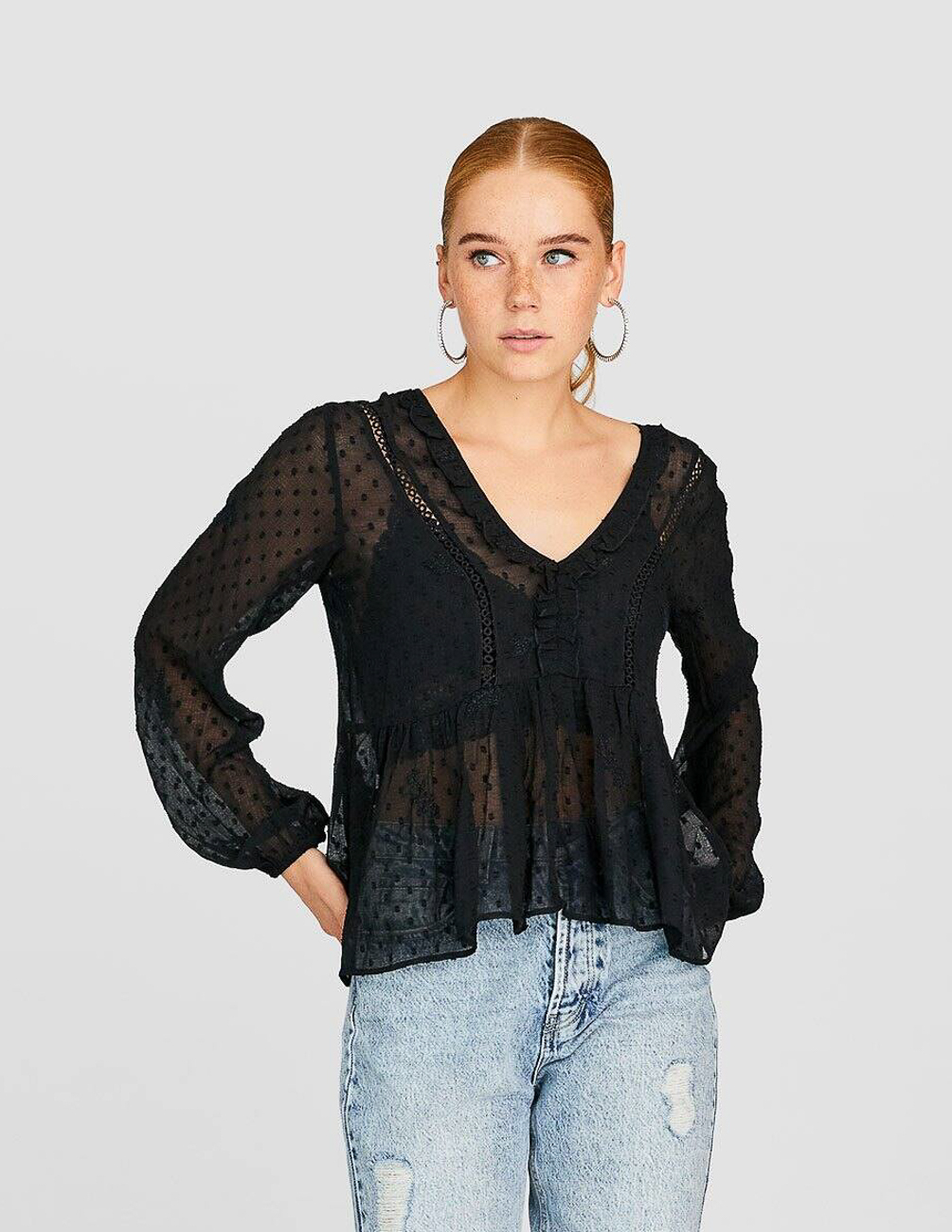 

Блуза Stradivarius Ж1057975 (6046/630/001) цвет черный, Блуза Stradivarius Ж1057975 (6046/630/001) цвет черный S