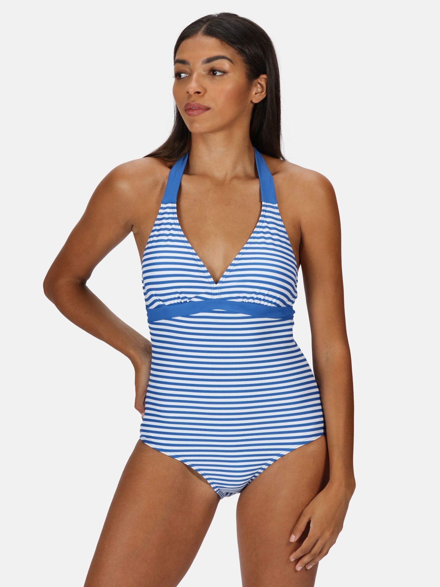 

Купальник слитный женский Regatta Flavia Costume RWM019-V0S 10 Синий с белым