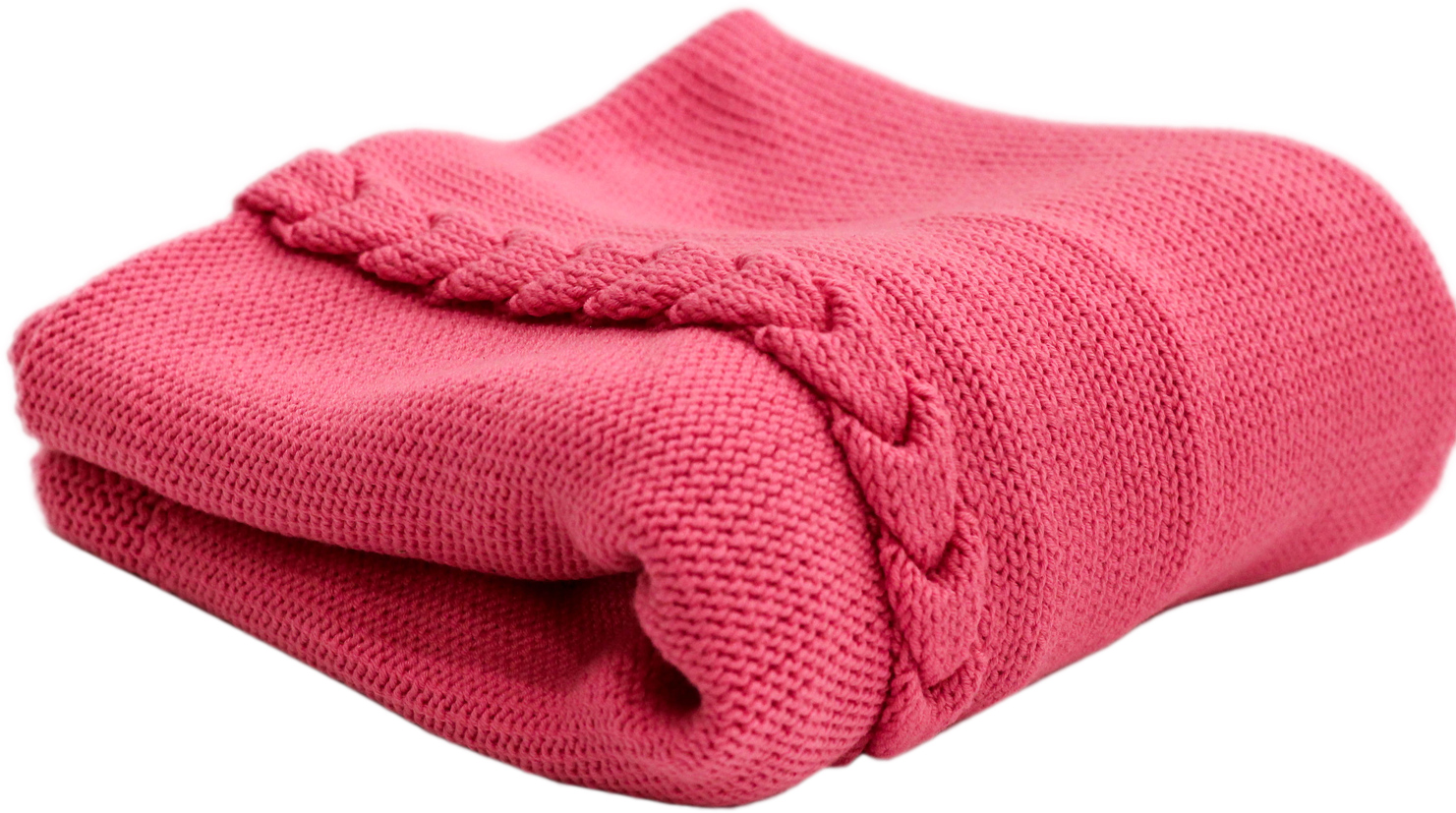 

Плед вязаный Lamon Braid Pink 90х85