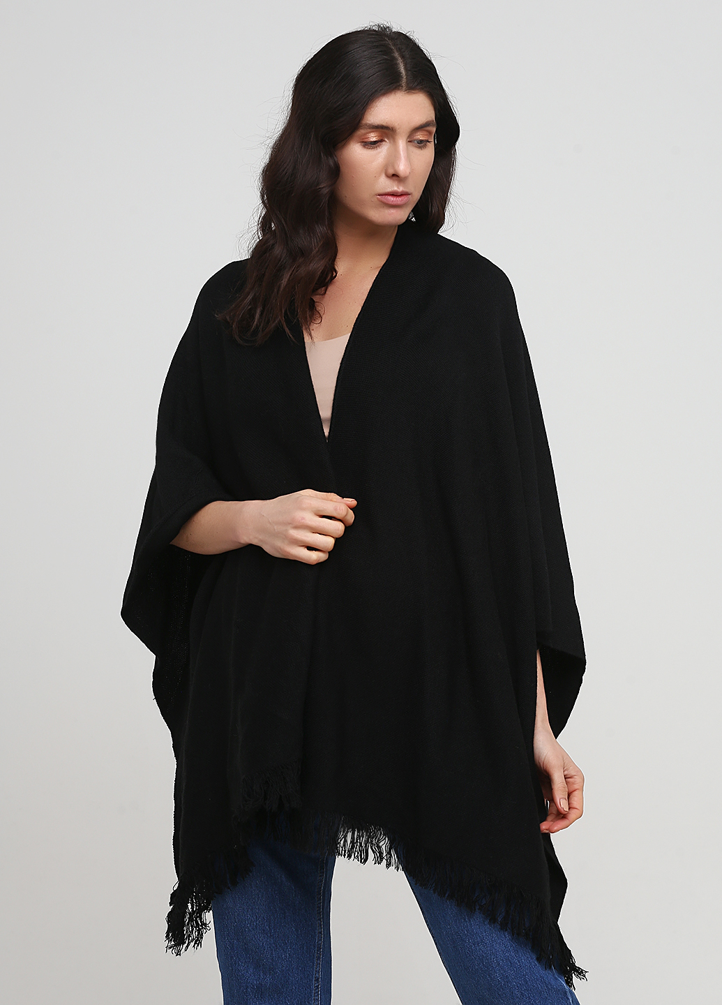 

Пончо No brand smix03330422 One Size Черный 2000000534091