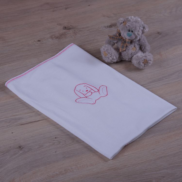 

Ковдра BetiS "Зайчик" з вишивкою Білий/рожевий В'язка,кулір 27075570 85*100 см