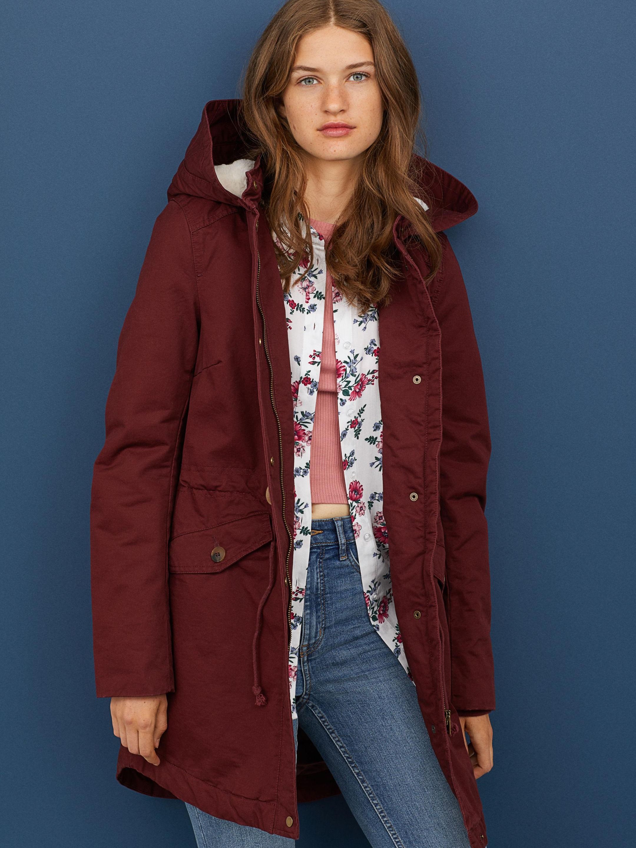 

Парка H&M 0640807-8 42 Бордовая