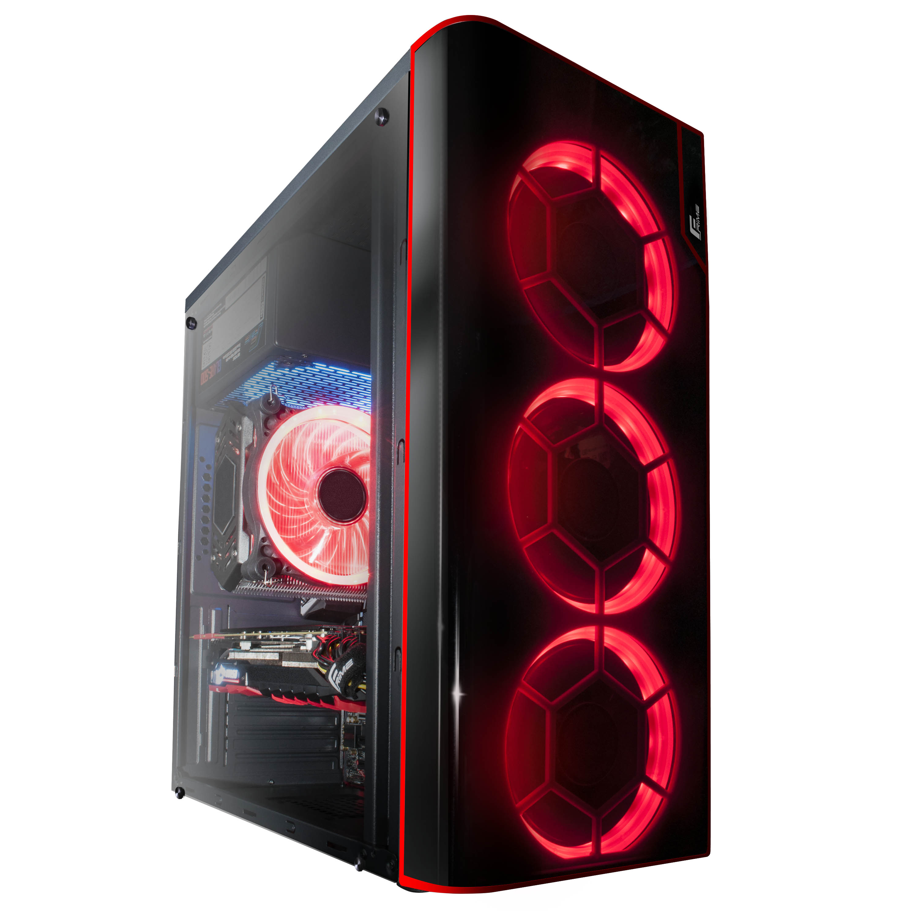 

Корпус Frime Vision red led без БП(Vision-U3-3RSRF-WP); 1xUSB 3.0, 2xUSB, Акриловая левая боковая панель, 3шт Red Singe Ring Fan