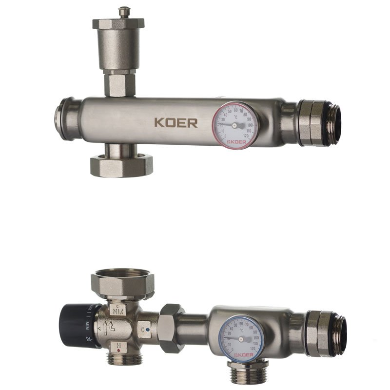 

Смесительный узел KOER KR.S1023 (с термостатическим смесит. клапаном ) 1" НР SUS304 (KR2957)