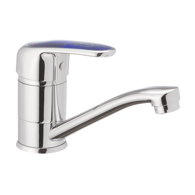 

Смеситель для умывальника Haiba MAGIC 004 с синей ручкой (излив 15 см) (HB0666)