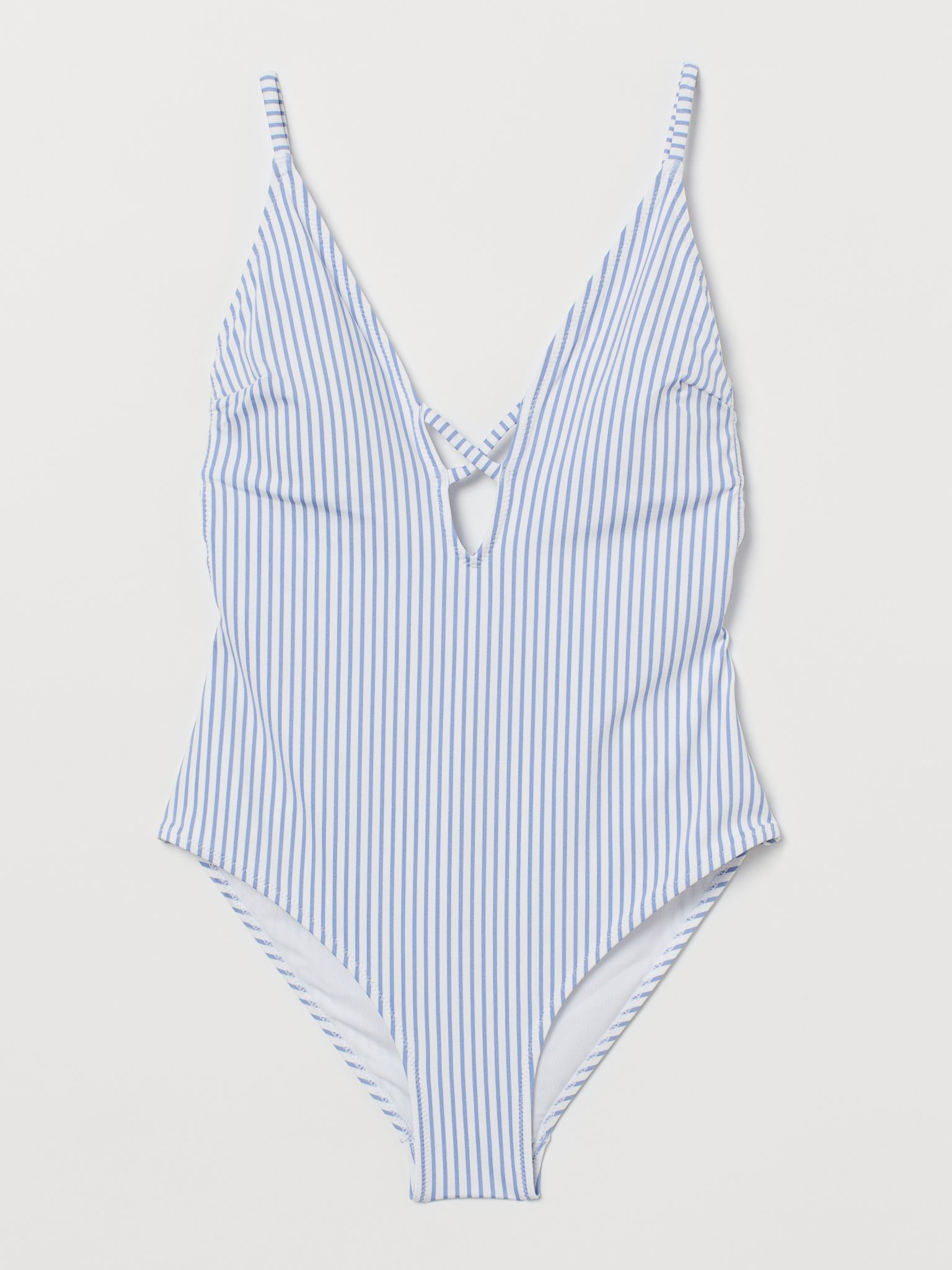 

Женский купальник слитный H&M 8614711dm 34 Белый в голубую полоску