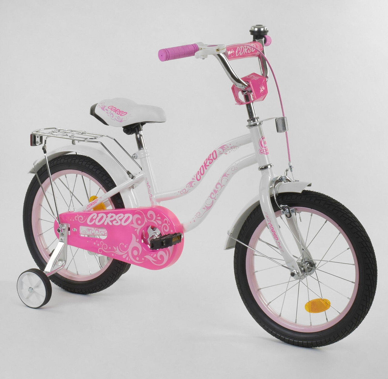 

Велосипед 16" дюймов 2-х колёсный "CORSO" Т-97795 белый 88361