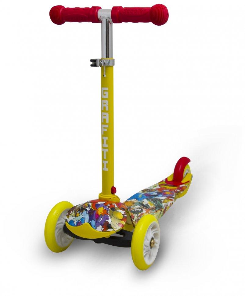 

Детский трехколесный самокат Maraton Grafiti My Go 2020 Yellow-Red