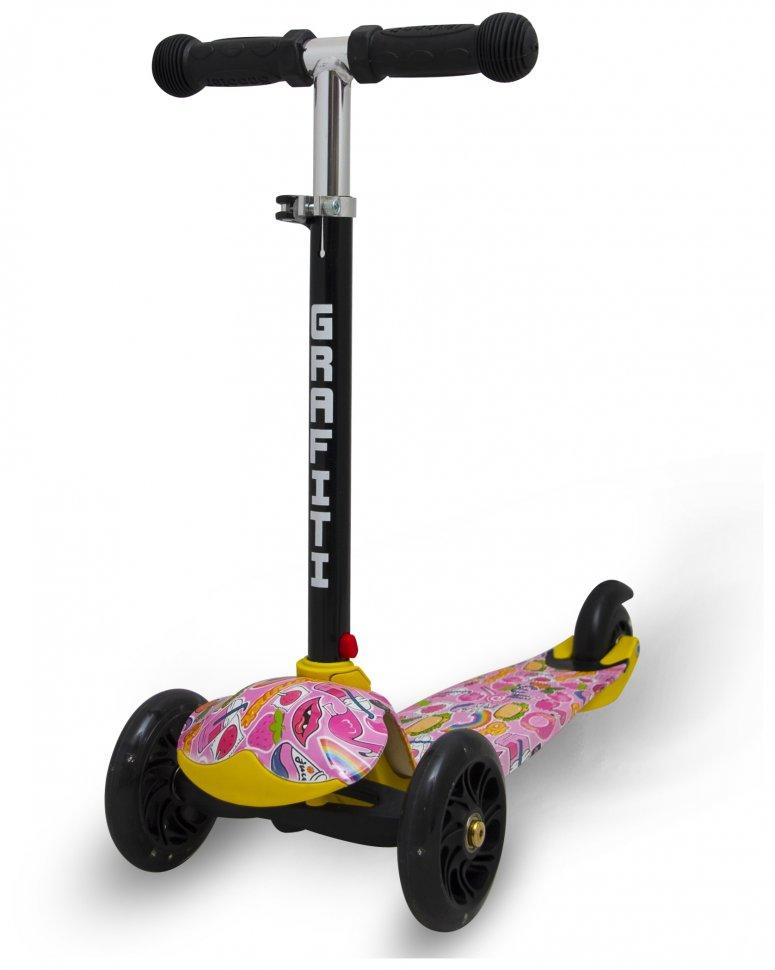 

Детский трехколесный самокат Maraton Grafiti My Go 2020 Pink-Yellow