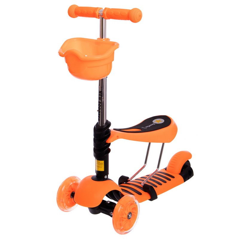 

Самокат трехколесный детский 3 в 1 Scooter Micro Mini My Go 0332 оранжевый