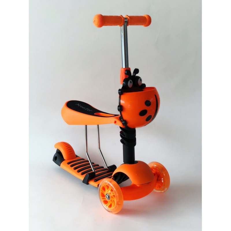 

Самокат трехколесный 3 в 1 Ladybird My Go оранжевый