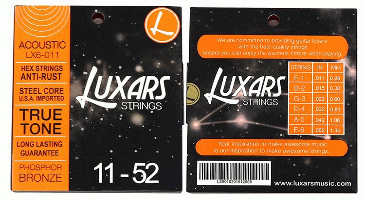 

Струны для акустической гитары "LUXARS" LX-6 Phosphor Bronze ANTI-RUST 11-52