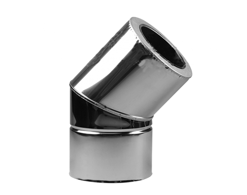 

Дымоходное колено двустенное Stalar 45° (Standart thermo AISI 304) нерж/нерж - диаметр Ø230/300, толщина 0,8 мм