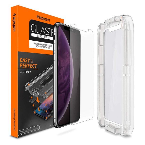 

Защитное стекло Spigen ""Glas.tR EZ Fit"" для iPhone Xs Max/11 Pro Max Glass прозрачное Clear