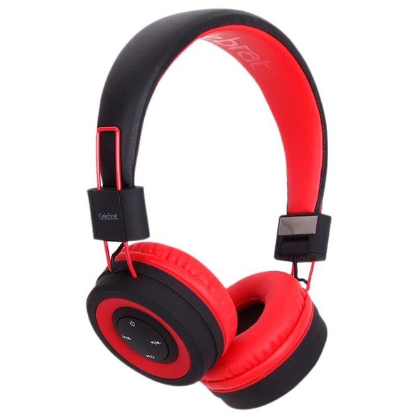 

Stereo Bluetooth Headset Celebrat A4 Red + mic + button call answering