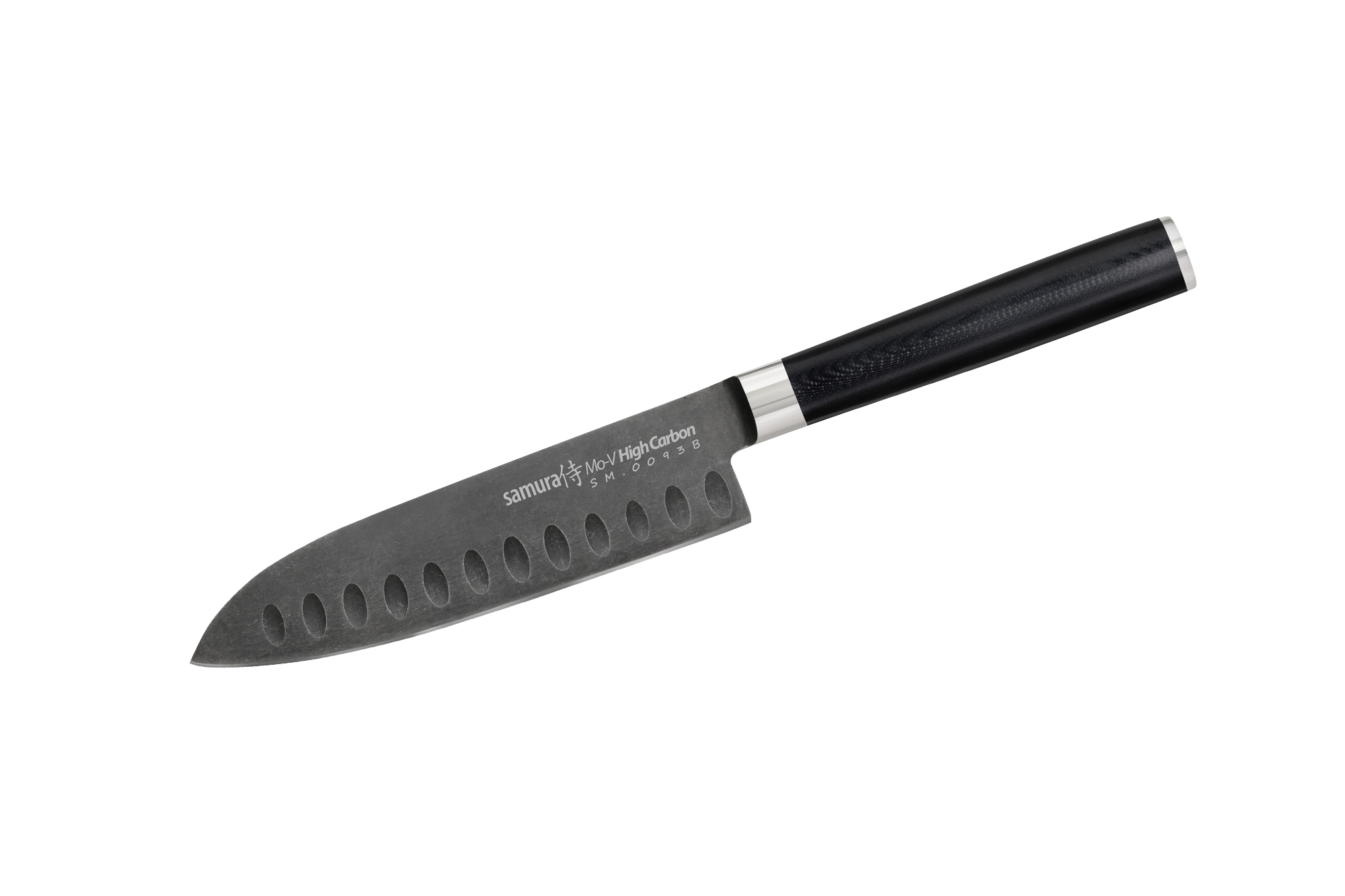 

Нож кухонный Сантоку с желобчатой линией лезвия, 138 мм, Samura "Mo-V Stonewash" (SM-0093B)