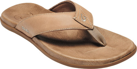 

Мужские вьетнамки, сланцы OluKai Nalukai Flip Flop Golden Sand/Golden Sand Full Grain Leather 47