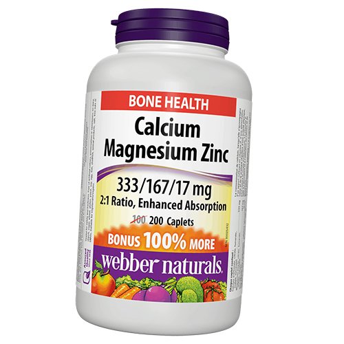 

Кальций Магний Цинк, Calcium Magnesium Zinc, Webber Naturals 200каплет (36485020)