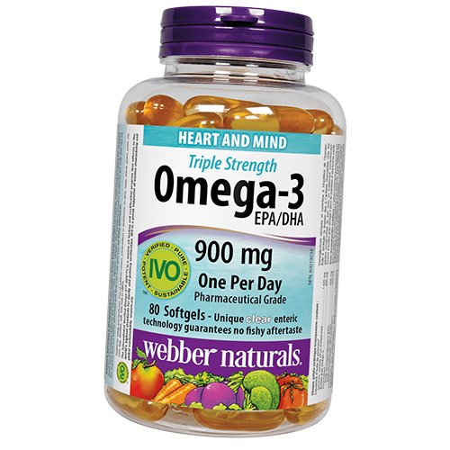 

Омега 3 Тройная сила, Triple Strength Omega-3 900, Webber Naturals 80гелкапс (67485004)