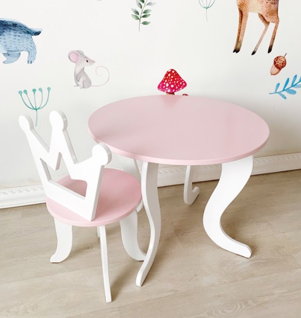 

Стол детский Принцесса + стул FOREST KIDS бело-розовый