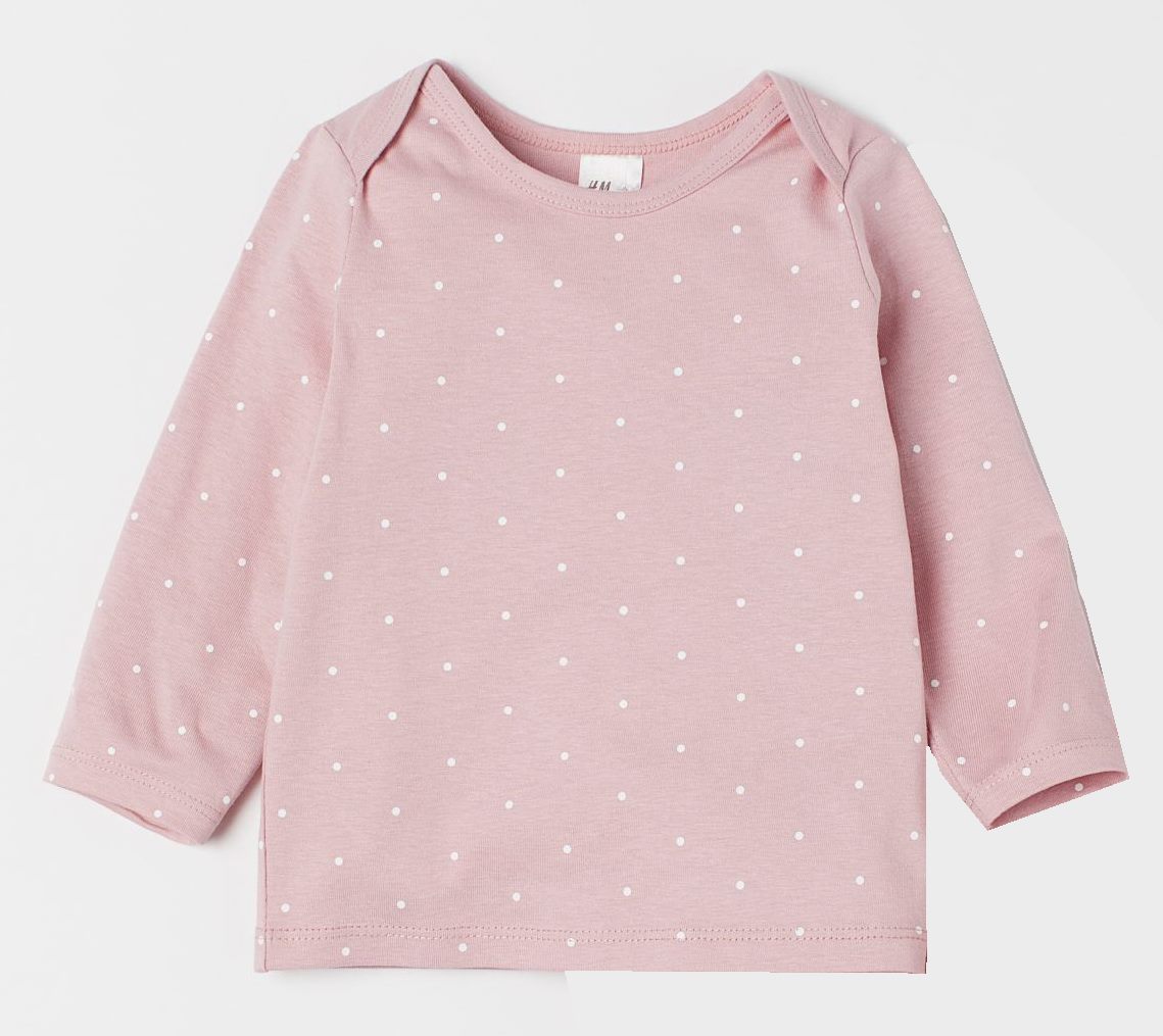 

Футболка с длинными рукавами для девочки H&M 719591002 74 СМ Розовый 64053