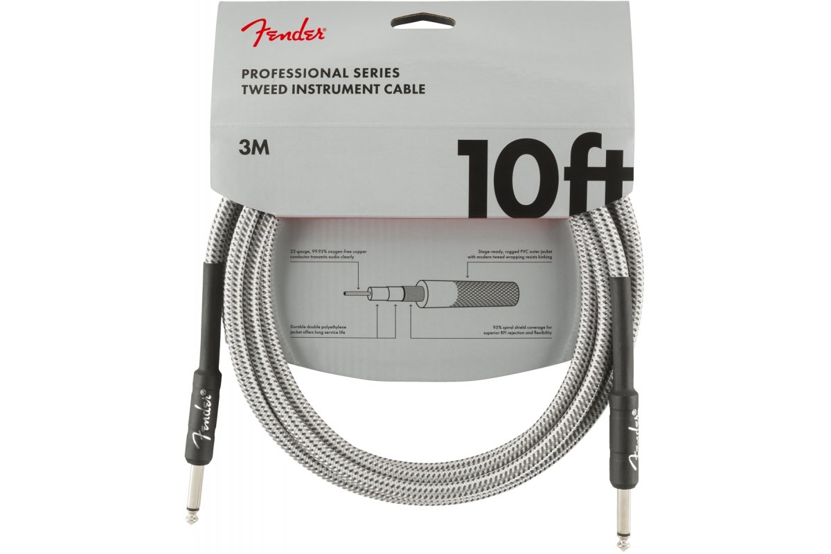 

Кабель инструментальный Fender CABLE PROFESSIONAL SERIES 10' WHITE TWEED