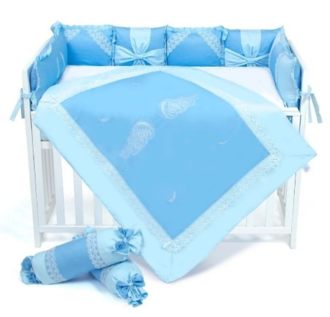 

Постельный комплект Baby Veres Angel wings blue для кроватки 120х60 см