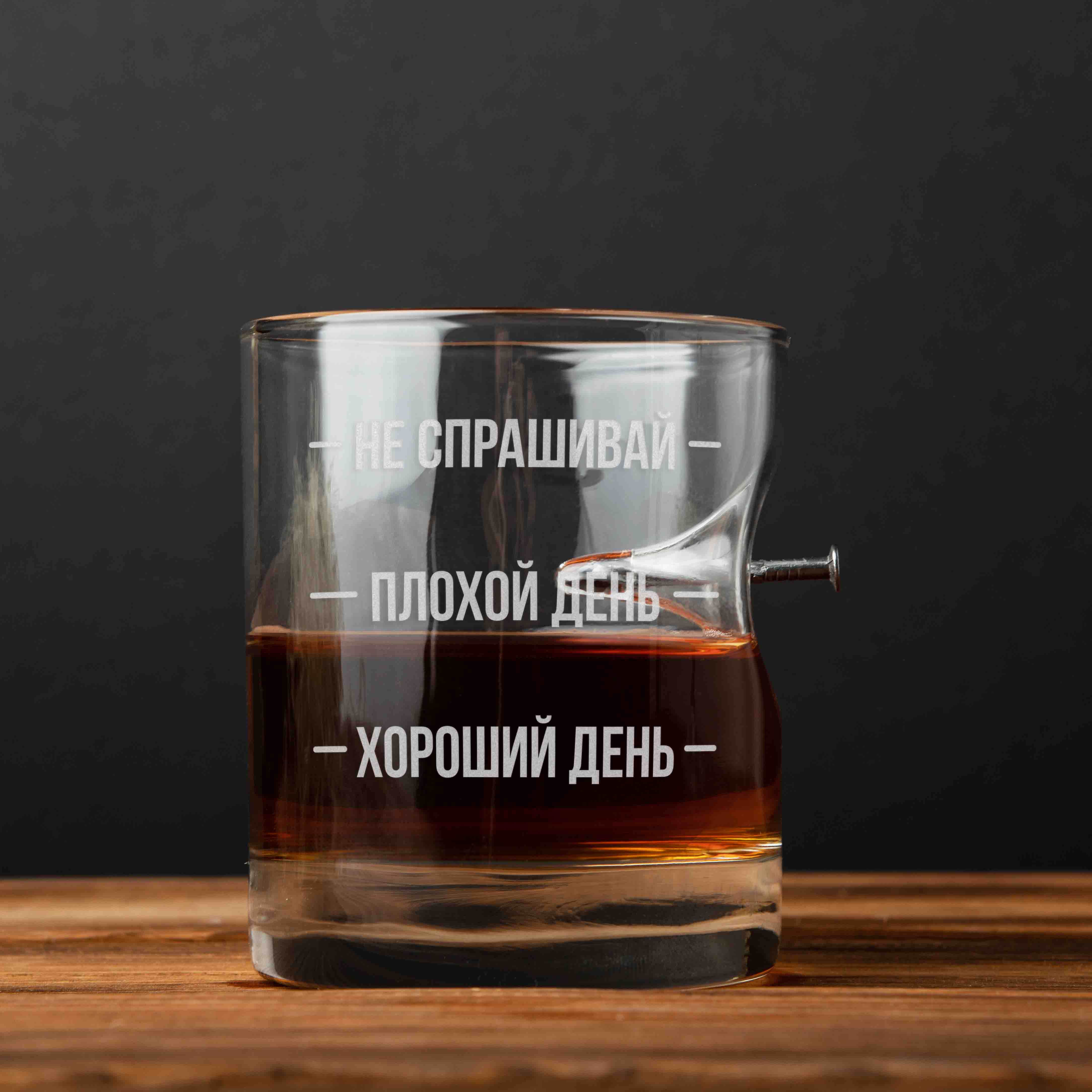 

Стакан с гвоздем "Не спрашивай. Плохой день. Хороший день" BeriDari (8385)