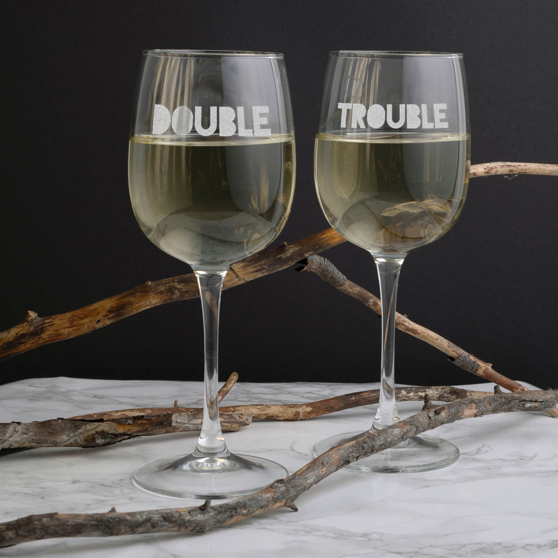 

Бокалы для вина парные "Double Trouble" BeriDari (8083)