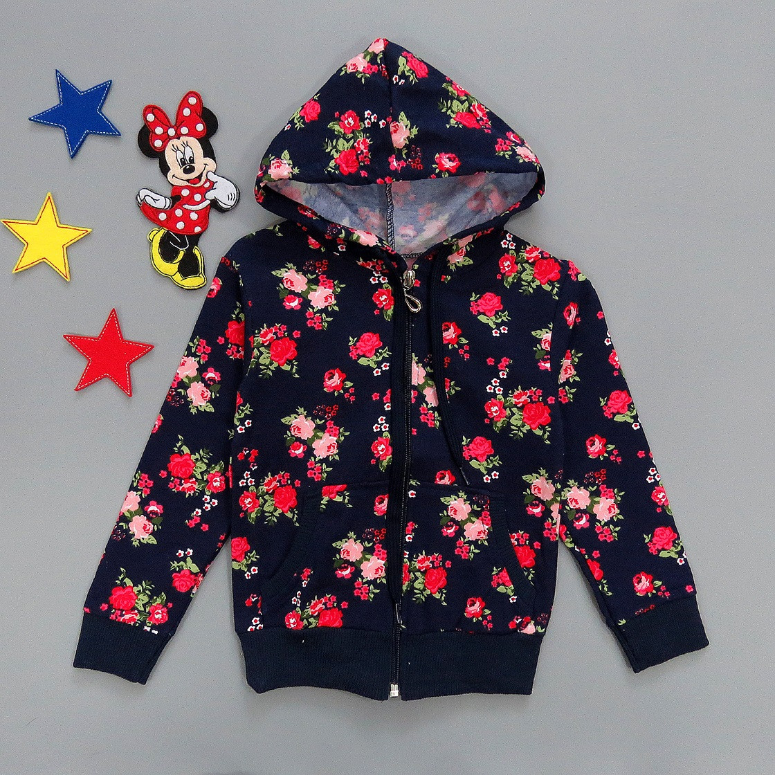 

Утепленная кофта "Розы" Narmini kids для девочки 92 см Темно-синяя 17668