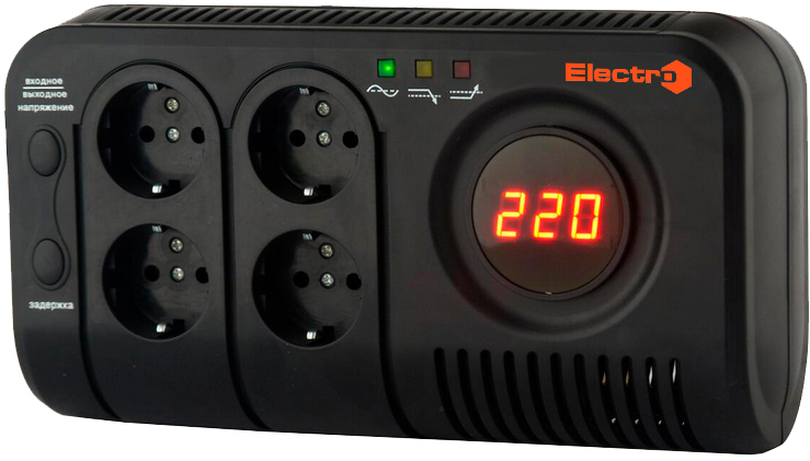 

Стабілізатор напруги електронний ElectrO НСТ-1000 4 розетки 1 кВА