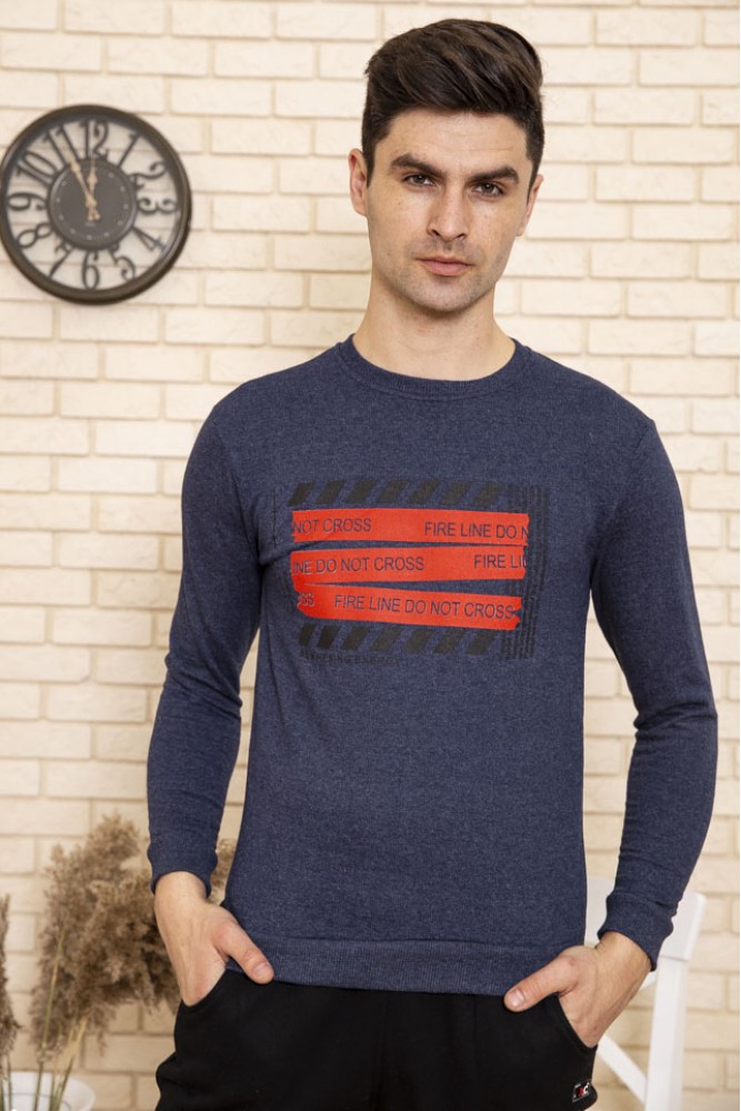 

Свитшот мужской с принтом цвет Синий размер M FG_04053_03