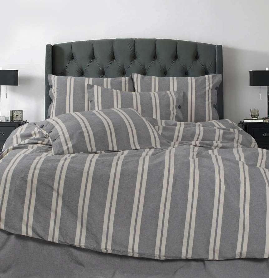 

Комплект постельного белья Barine Washed Cotton Heritage Antrasit 200x220 (svt-2000022249065)