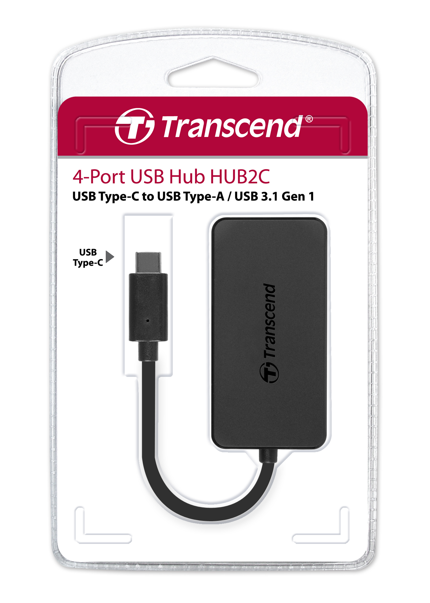 USB-хаб Transcend 4-Port USB 3.1 Type-C Black (TS-HUB2C) — фото 4