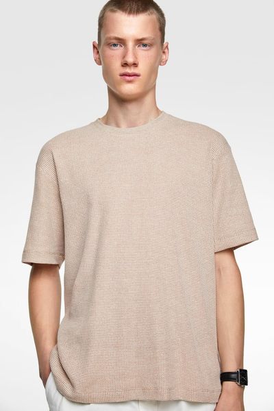 

Футболка мужская Zara XL Бежевая (1201-474)