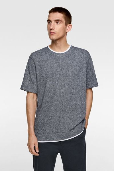 

Футболка мужская Zara M Синяя (1201-464)