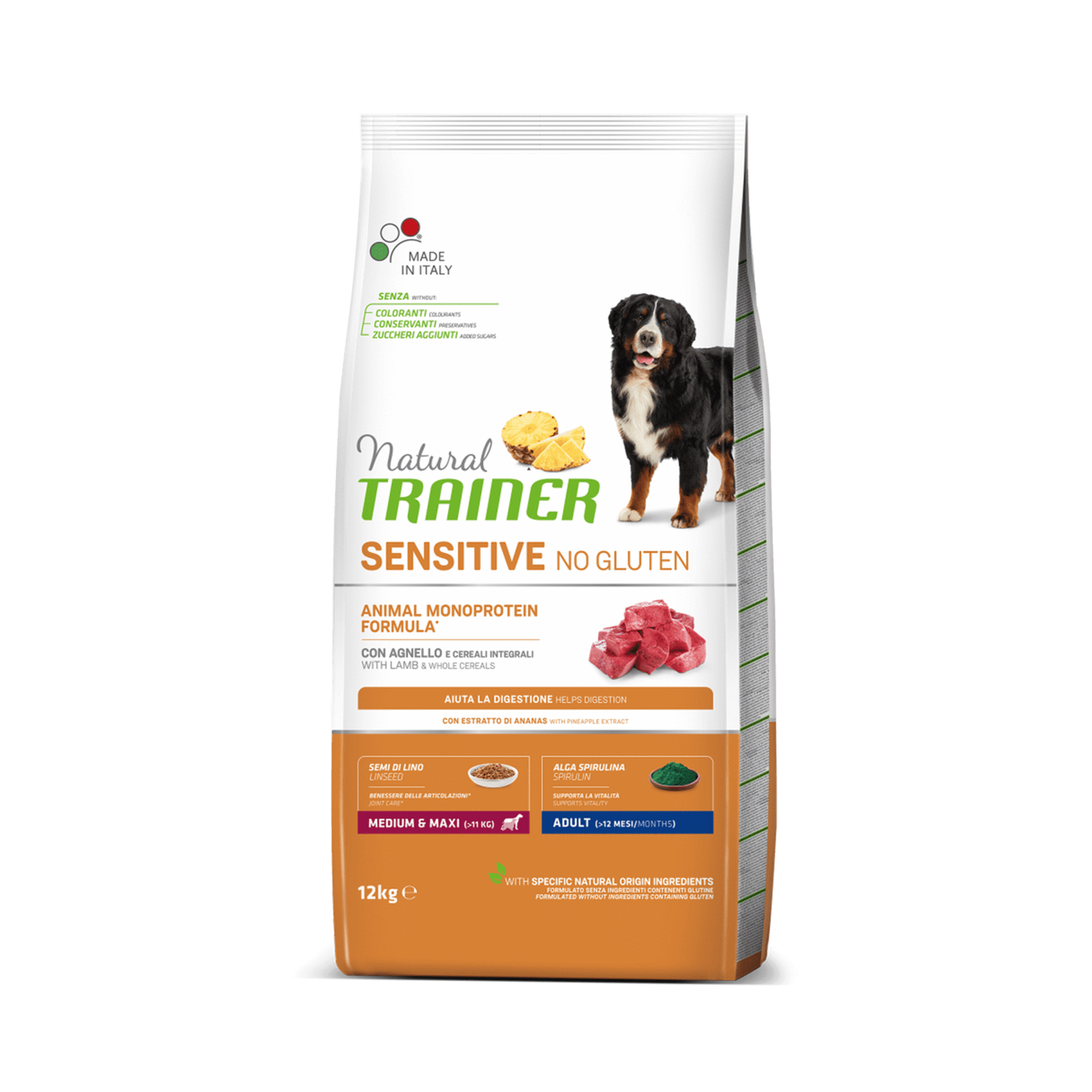 

Сухой корм Trainer (Трейнер) Dog Sensitive Adult Medium&Maxi для собак средних и крупных пород с ягненком, 12