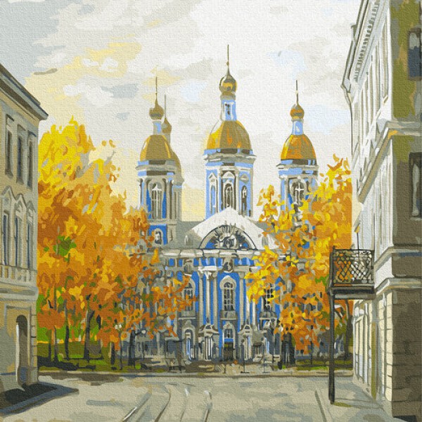 

Картина по номерам "Осенний храм" 40*50см