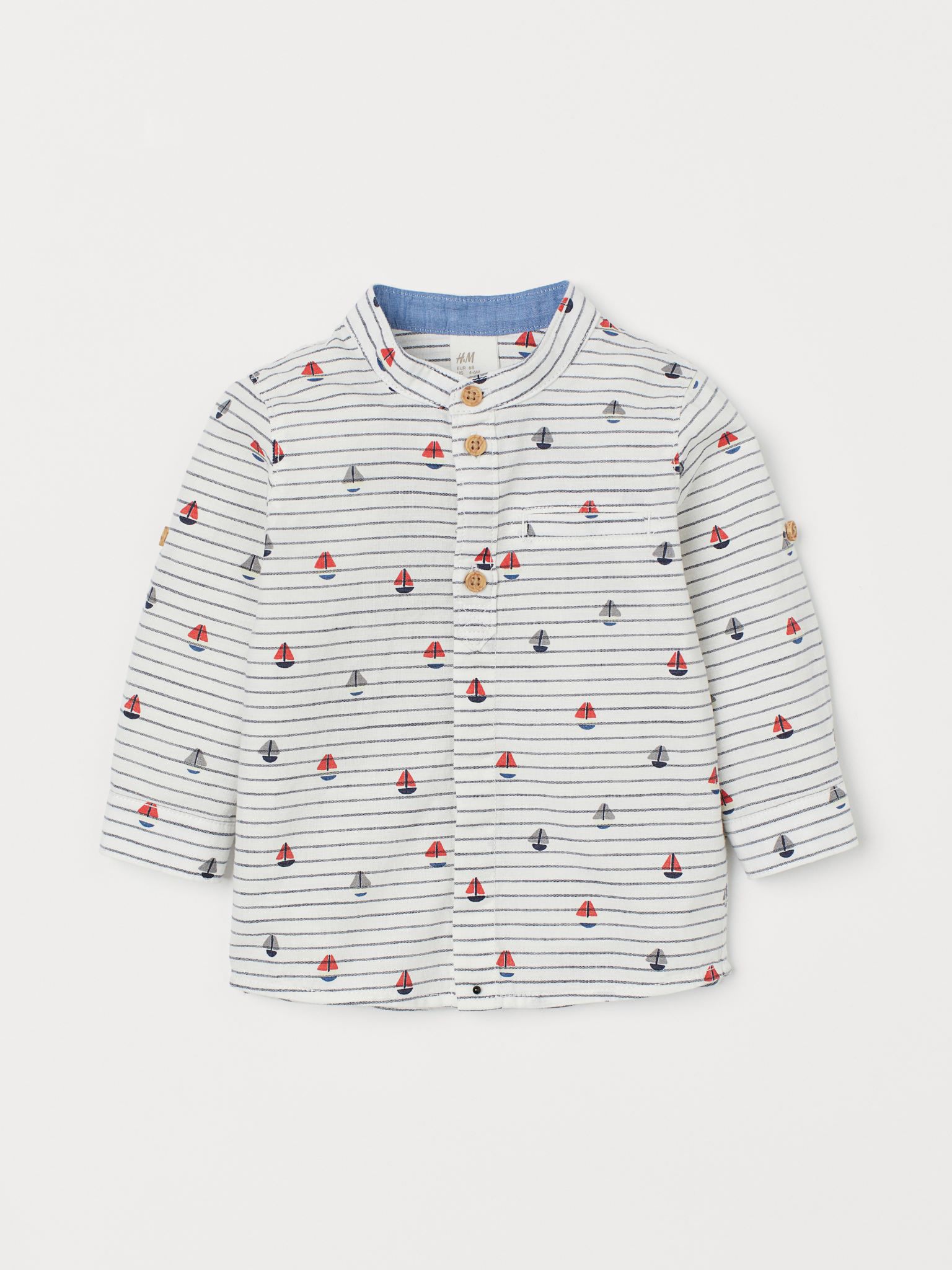 

Рубашка H&M 1603-808816 80 см Белая в полоску (hm08971419375)