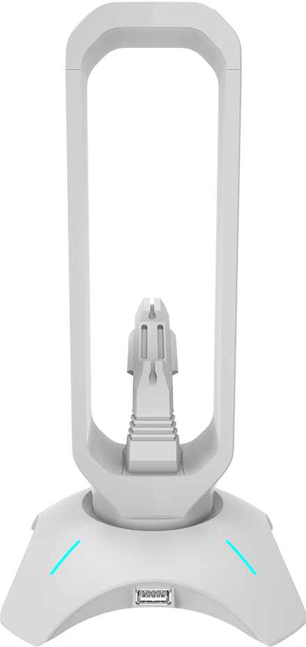 

Підставка для навушників Банджі для миші та хаб USB 2.0 Canyon WH200 Pearl White (CND-GWH200PW)