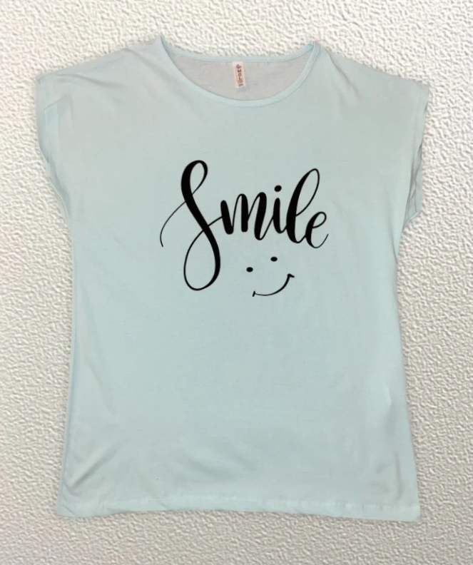 

Жіноча Футболка HAZARD Smile мятна Батал 21777 (2XL (52))