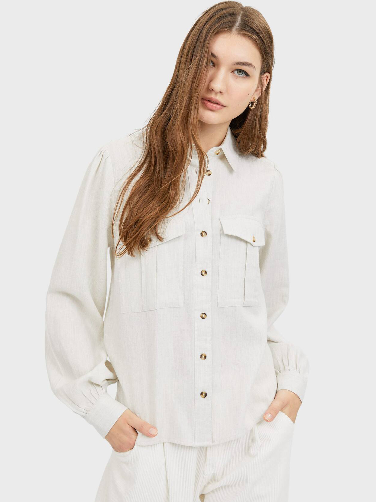 

Рубашка Stradivarius 06211511431 S Белая