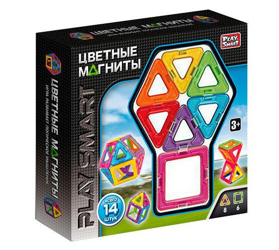 

Конструктор Play Smart цветные магниты на 14 деталей (TS-2)