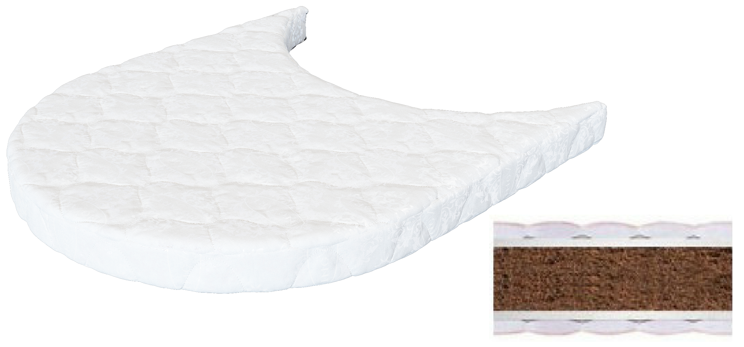 

Дополнительная секция матраса полумесяц IngVart Smart Bed Round 7215252 72х65 см