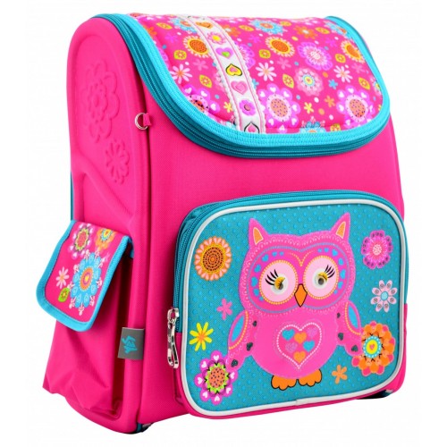 

Рюкзак-ранец каркасный YES Owl H-17 школьный розовый