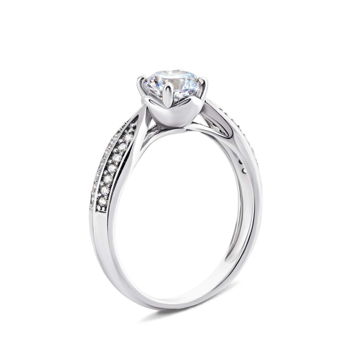 

Серебряное кольцо с фианитами 15.5 размер 1RI58275