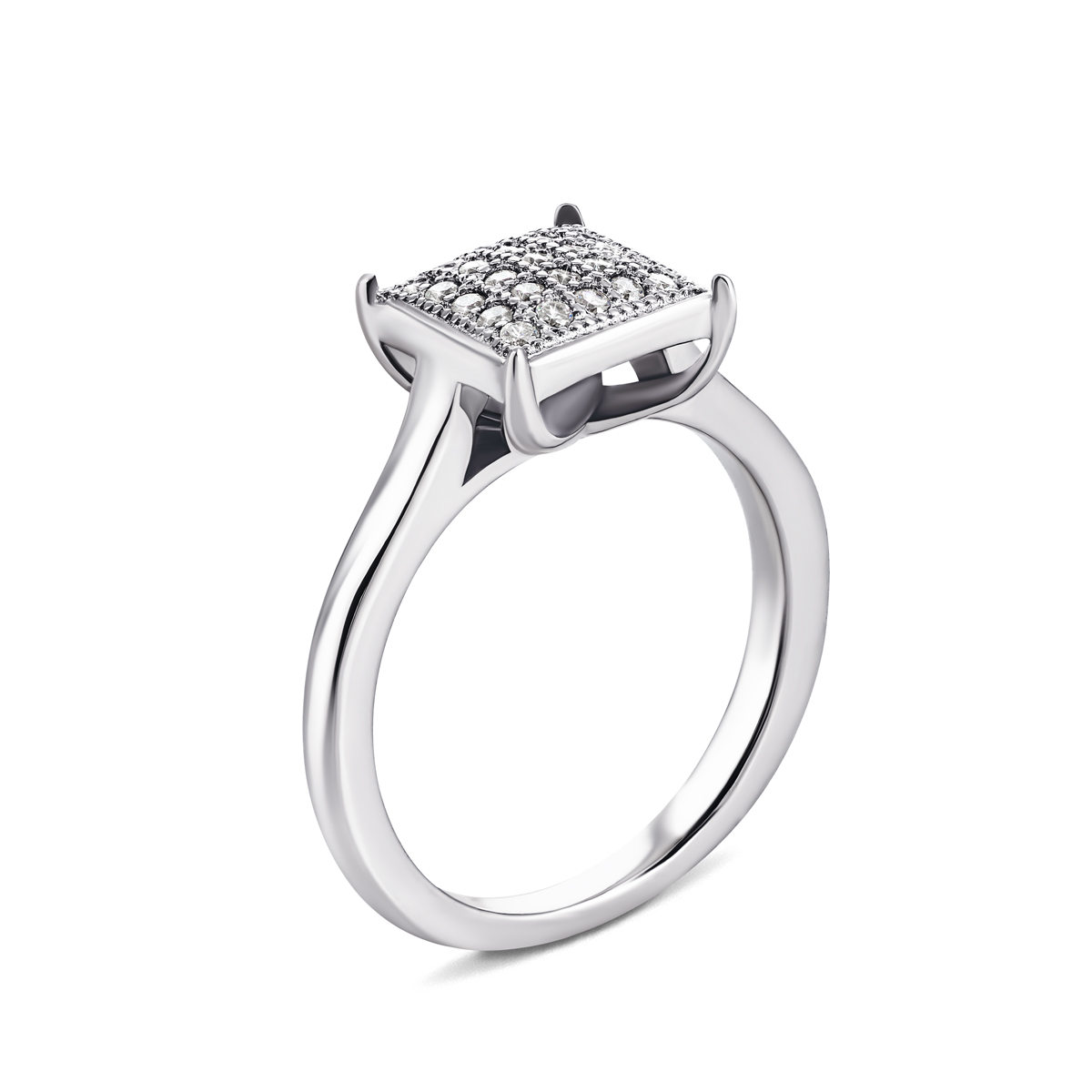 

Серебряное кольцо с фианитами 16 размер PSS1179R-Rose